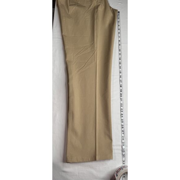 Isaac Mizrahi 18W Khaki Pants A266247 Back Pockets Elastic Back Waist Flat Front - Picture 10 of 11
